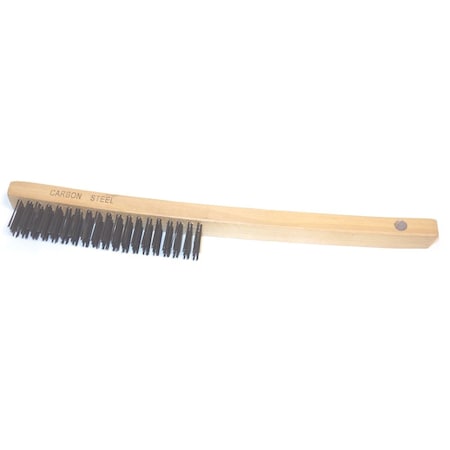 Powerweld Scratch Brush, Long Handle Mild Steel, 4 Row 85048